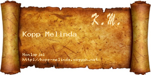 Kopp Melinda névjegykártya